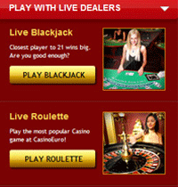 Play Live Blackjack, Live Roulette and Live Baccarat With Live Dealers!